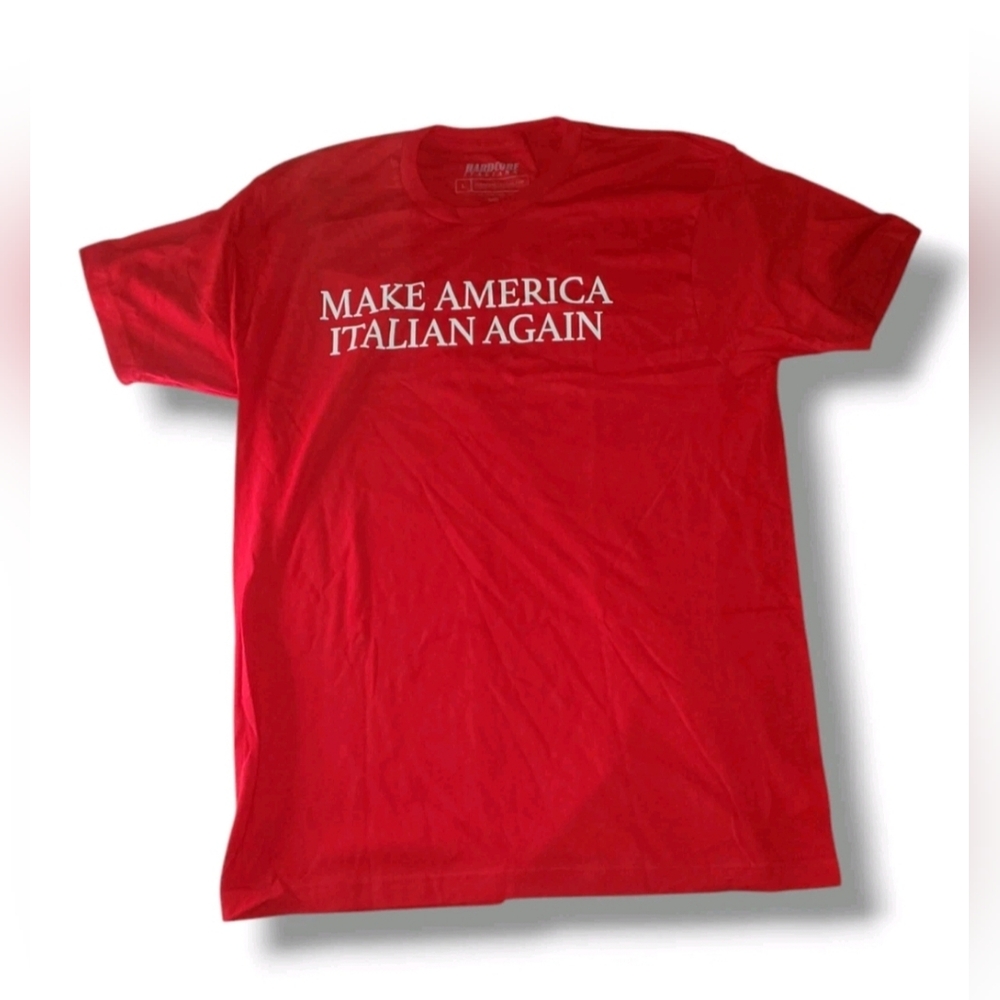 Red Graphic Tee with Bold Statement